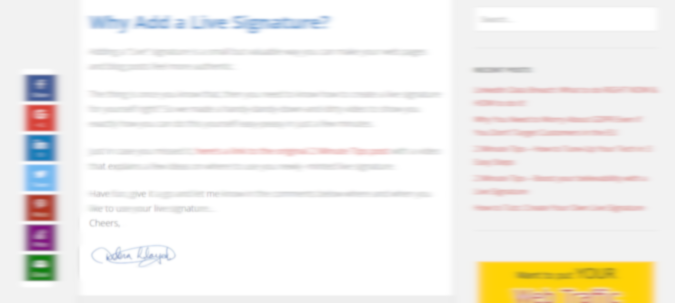 Nice article about live signatures in blogs and web pages with some blur