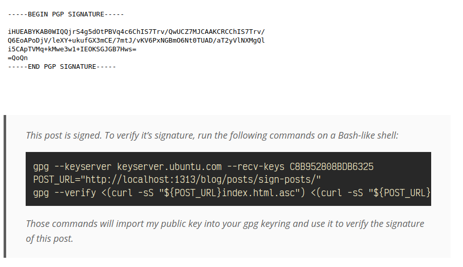 A screenshot of my post signature block
